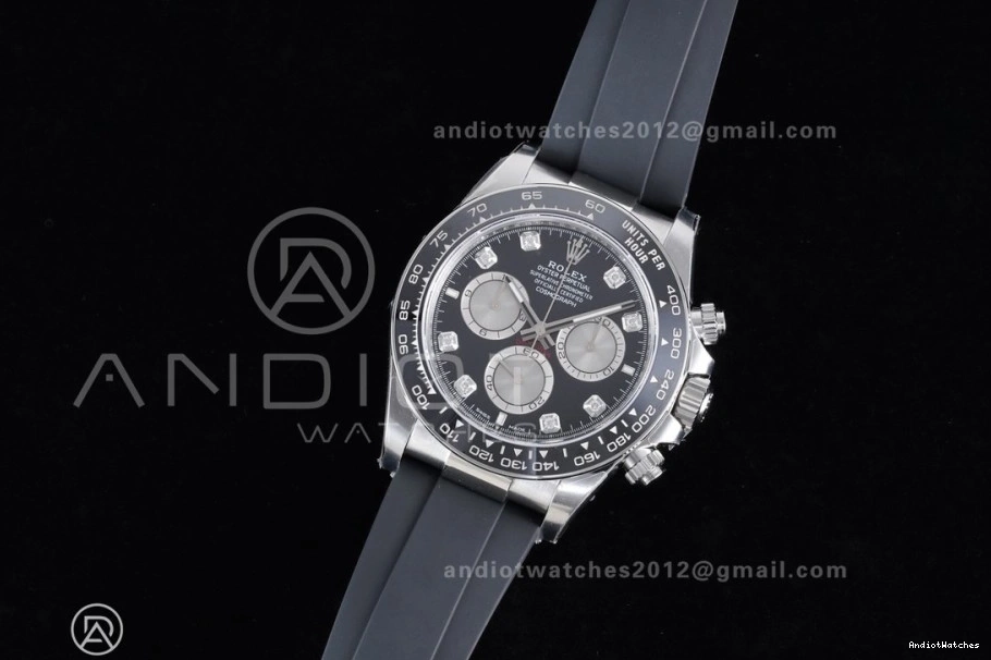 Diamonds SoftTouch Oysterflex Dial Strap Silver 816 Black (Weighted) VS4131 on 1:1 Best V2 126519 VSF Daytona Edition 1103